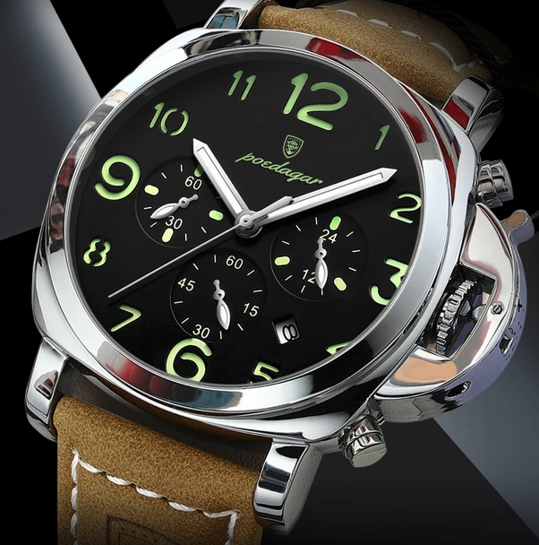 "P1"​ Leather Wristwatch